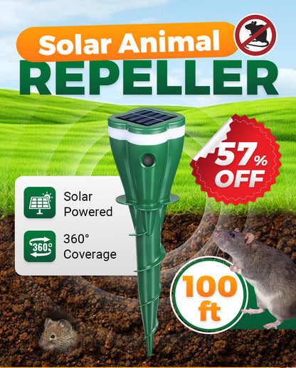 🌸Spring Sale 50% OFF☘️Solar Powered Waterproof Screw Mole Repellent