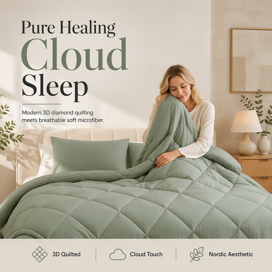 📢📢50% OFF !! ⏰ 3-Piece Quilted Comforter Set with Shams – All-Season Microfiber