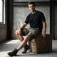 🔥 50% OFF NOW!⚡ Men's Studded Camo Cargo Shorts – Distressed, Multi-Pocket & Elastic Waist – Rugged Streetwear Cargo Shorts 🛹