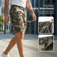 🔥 50% OFF NOW!⚡ Men's Studded Camo Cargo Shorts – Distressed, Multi-Pocket & Elastic Waist – Rugged Streetwear Cargo Shorts 🛹