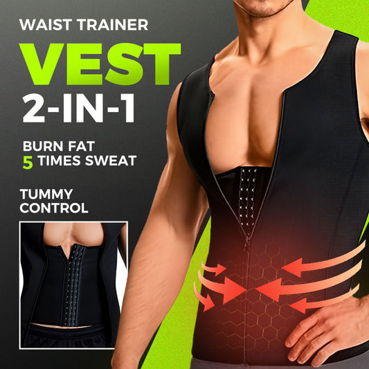 🔥Slimming Magic-Men's Zip-Up Waist Trainer Vest