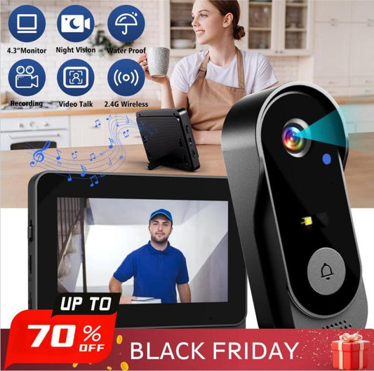 💐60% OFF ! Doorbell Camera with Screen – 4.3-Inch Display, Easy Setup 📱🔔