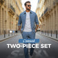 Men’s Casual Solid Color 2-Piece Set – Jacket & Pants