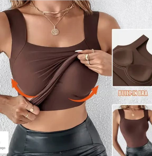 🏆Last Day Special Price ＄14.99!!💐Women's U Neck Thermal Tank Tops with Built-In Bra