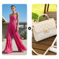 Strapless Crinkle Wide-Leg Jumpsuit