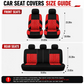 Car Seat Covers for 5 Seats Universal, Fabric Breathable Car Front & Rear Seat Protectors, Airbag Compatible, Full Protection, Fits Most Cars Trucks Vans SUVs, Red Gray Black Blue Seat Covers