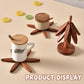 Protect Tables Instantly! Gravity-Activated Wooden Tree Trivet Set