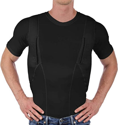 MEN'S CONCEALED LEATHER HOLSTER T-SHIRT (BUY 2 FREE SHIPPING)