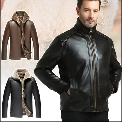 ❄️Perfect gift🎁 Men’s Winter Chic Fleece Leather Jacket