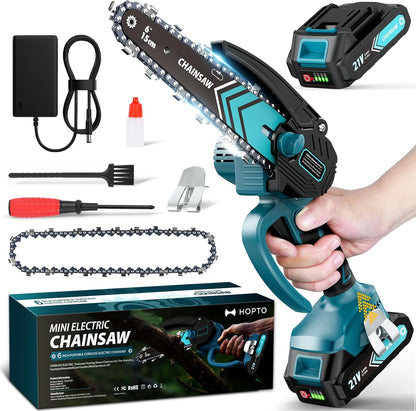 🔥Limited Time Promotion 50% OFF🔥6-inch Cordless Mini Chainsaw with 2 Batteries