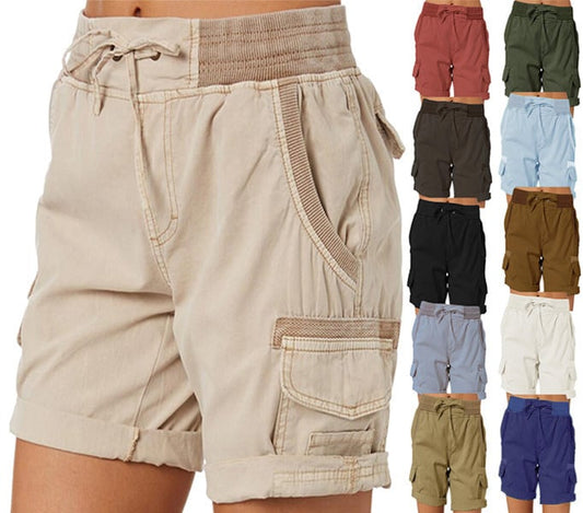 High-waisted loose shorts for women