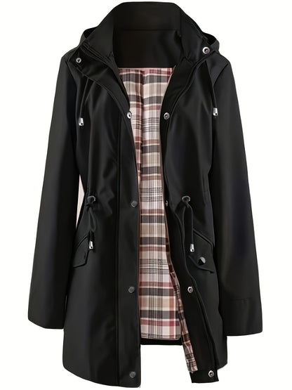 🔥Hot Sale 58% off🔥Solid Color Casual Jackets, Waterproof Windbreaker Coats, Hooded Windbreaker