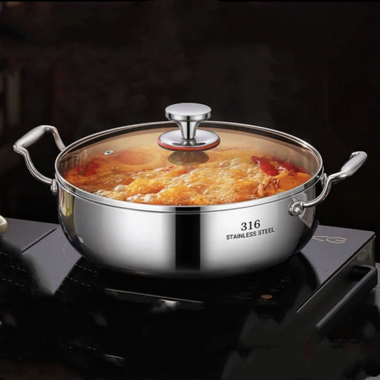 Stainless Steel Stock Pot with Glass Lid-✈️Free Shipping✈️
