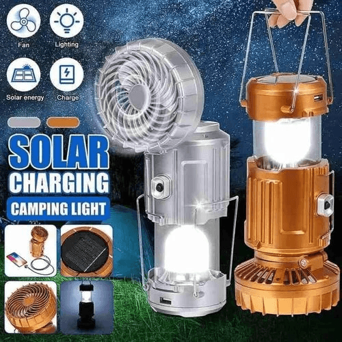 🔈🔈50%OFF🔥Portable Stretchable Solar Lithium Battery Electric Fan + Emergency Light