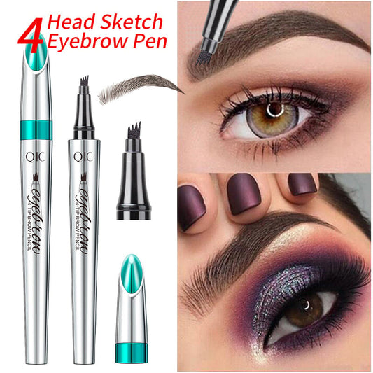 📢📢Buy 1 get 1 free⏰3D Waterproof Microblading Eyebrow Pen 4 Fork Tip Tattoo Pencil
