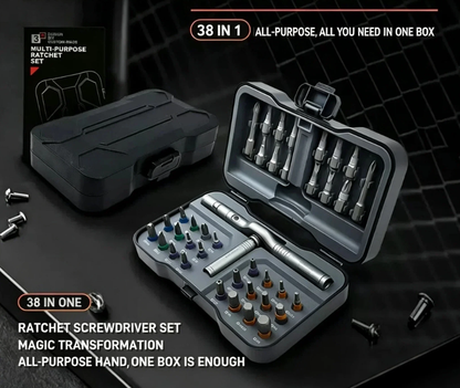 🛠️Freely assemble to solve all tool troubles 🛠️ 24-in-1 screwdriver set – Magnetic, compact, and portable