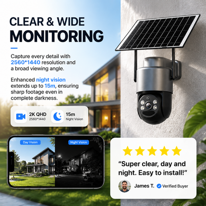📦50%OFF|Solar-Power Wireless Security Camera Set with Alarm