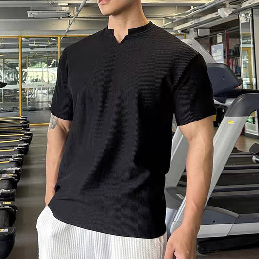 Men's V-Neck Short Sleeve Muscle Athletic Workout T-Shirts【BUY 2 FREE SHIPPING】