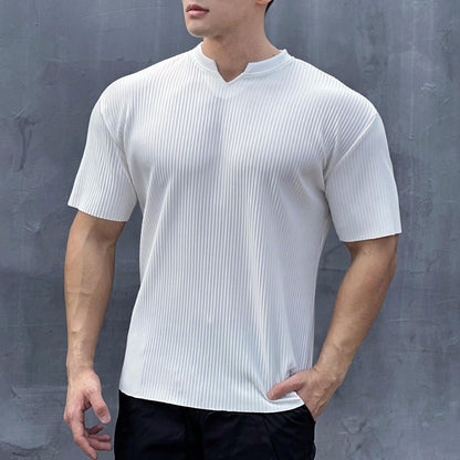 Men's V-Neck Short Sleeve Muscle Athletic Workout T-Shirts【BUY 2 FREE SHIPPING】