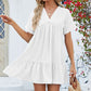 Fashion Loose V-Neck Pleated Short Dress🌹