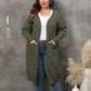 Plus Size Front-Open Pocketed Long Sleeve Sweater