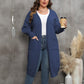 Plus Size Front-Open Pocketed Long Sleeve Sweater