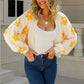 Women's Trendy Floral Knit Cardigan Sweater