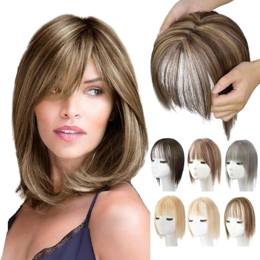 💥Limited Time Big Sale 49% OFF💥 Natural Hair Toppers with Bangs for Women