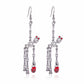 Jointed Skeleton Dangle Long Earrings