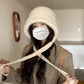 Women’s Cozy Knitted Fluffy Bonnet with Ties