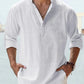 Men's linen casual long-sleeved shirt