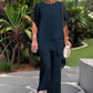💎 60% OFF! 💎 Charming Irregular Top & Wide Leg Pants Set – Asymmetrical Hem, Flowy Double Layer & All-Day Elegance 👗✨