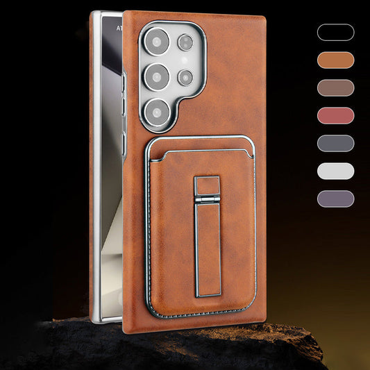 Leather Magnetic Card Case Holder Case Cover for Samsung S Series