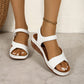 Lightweight Velcro Open Toe Low Wedge Sandal