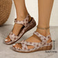 Lightweight Velcro Open Toe Low Wedge Sandal