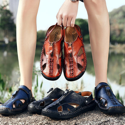 🏆Handmade In Genuine Leather🥇Men’s Casual Convertible Back Strap Sandals