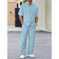🏖️Summer Hot Sale 56% OFF🌼Men's Collared Top & Drawstring Pants Set