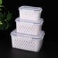 3PCS Fruit Storage Container Set for Fridge with Removable Colander