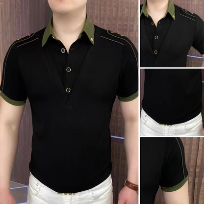Men’s Comfortable Short Sleeve Lapel Top (50% OFF)