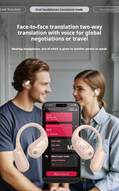 🌐Ki Translation Earbuds – Real-time translation in 134 languages with app🗣️, Bluetooth 6.0, wireless earbuds for music & calls, IPX5 waterproof, long battery life⚡🔋