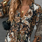 🔥50% OFF🔥—Elegant V-Neck Long-Sleeve Printed Dress