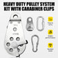 Heavy Duty Pulley System Kit with Carabiner Clips