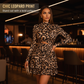 🔥Flash Sale💖Women's Leopard Print Ruched Mini Dress🐆