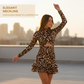 🔥Flash Sale💖Women's Leopard Print Ruched Mini Dress🐆
