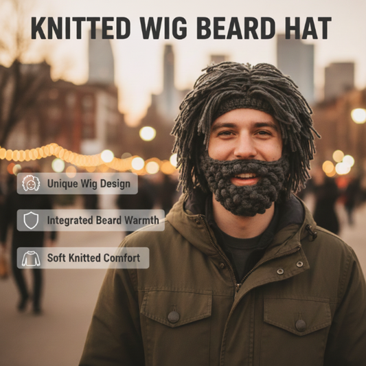 Barbarian Knit Wig Beard Hat for Adults