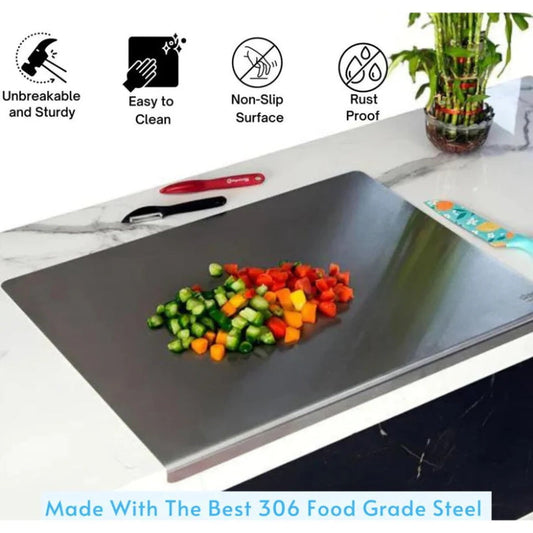 🔪 Stainless Steel Countertop Chopping Board – Hygienic, Knife-Friendly & Easy-Clean Surface 🍽️