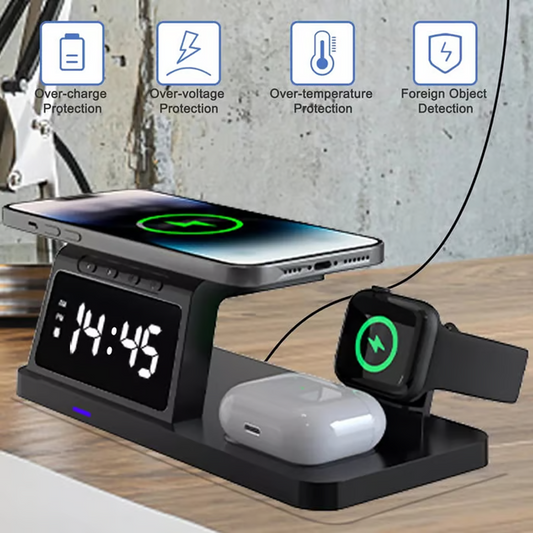 🥳2026 HOT SALE🥳7-in-1 Fast-Charging Wireless Charging Station With Clock