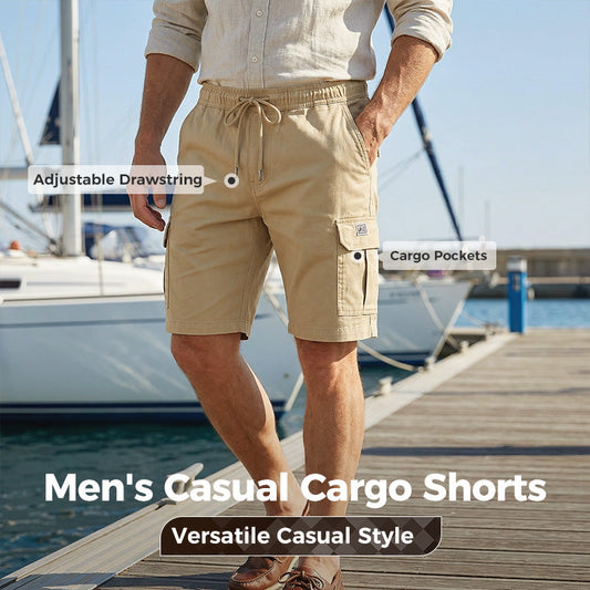 ⏳LAST DAY SALE 50% OFF !!📢Men's Casual Cargo Shorts with Drawstring Waist