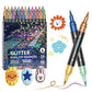 ⏳Time-Limited Special⏰Glitter Brush Markers – dual-tip design, shimmering ink makes cards & crafts sparkle