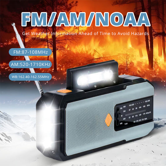 📻 Solar & Hand-Crank Emergency Radio | LED Light & USB Backup Power